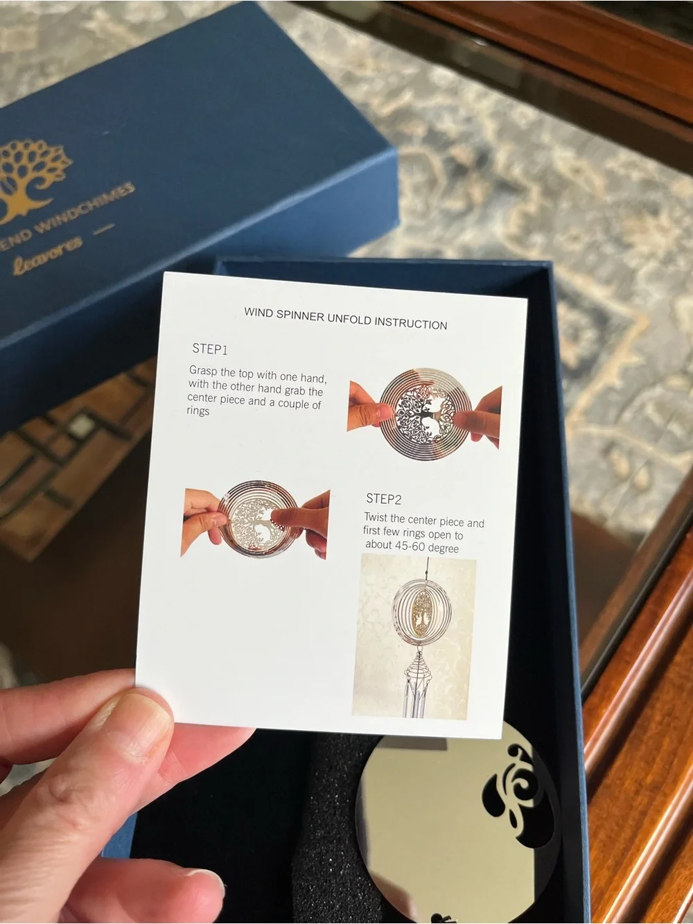 Leavores Best Friend Spinning Windchimes NEW in Blue Gift Box